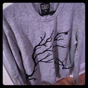 Men's Edun Wool Sweater tree print